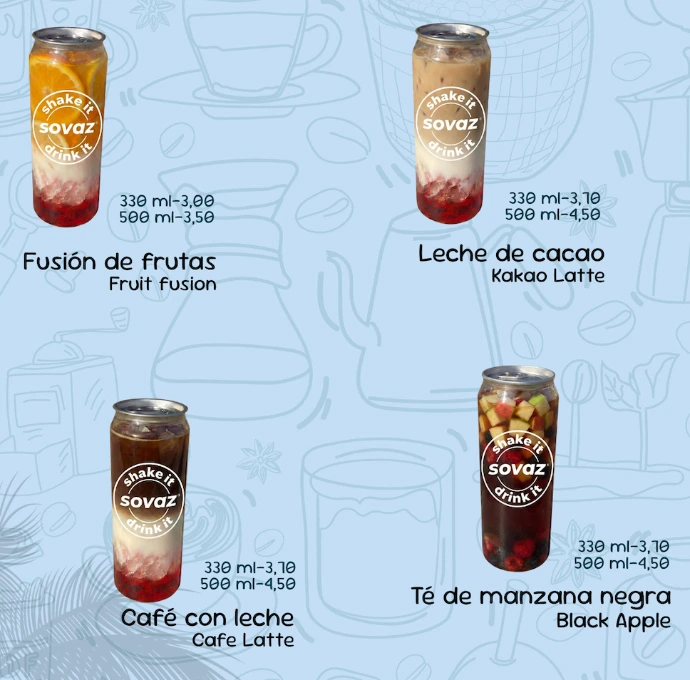 SOVAZ Getränkekarte